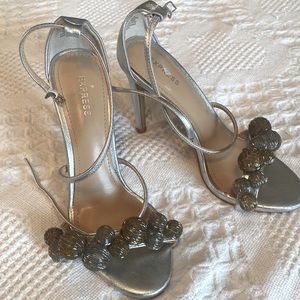 Silver Express high heels. Size 6